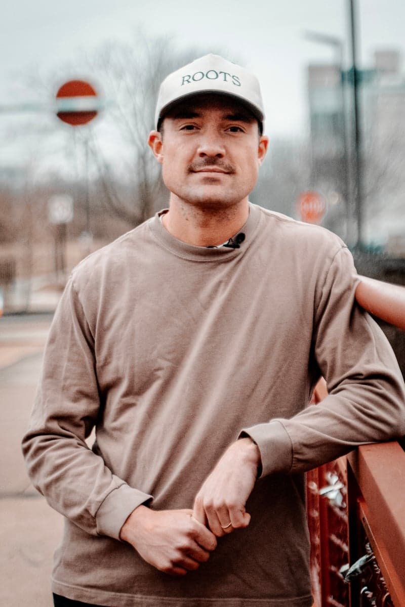 Tyler Lingle on a bridge over the Monon in Indianapolis