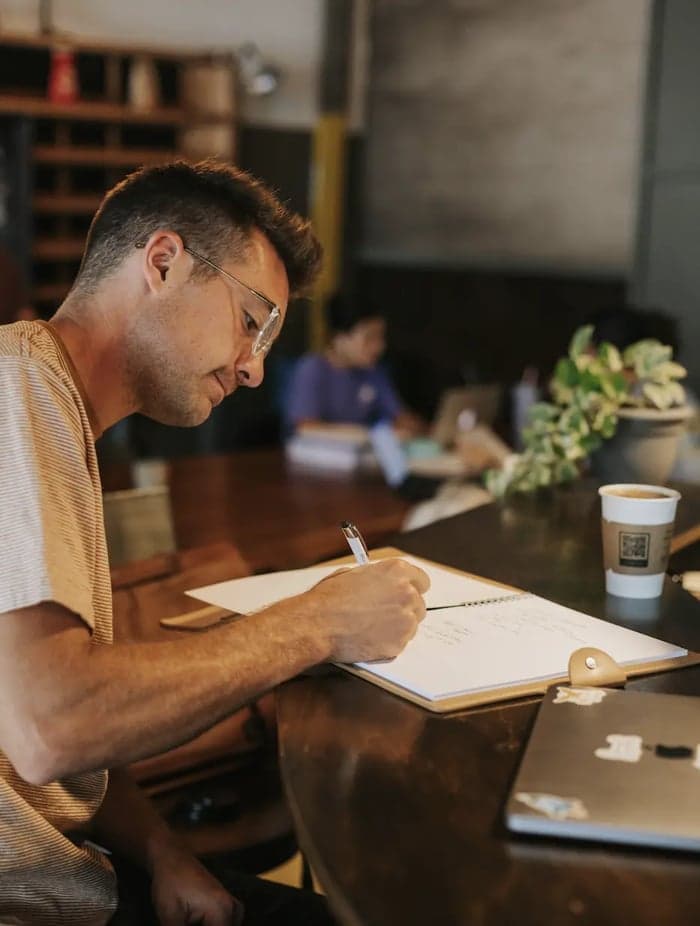 Tyler Lingle working at a coffee shop