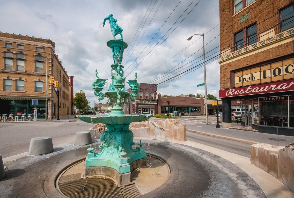 A street in the Fountain Square neighborhood of Indianapolis